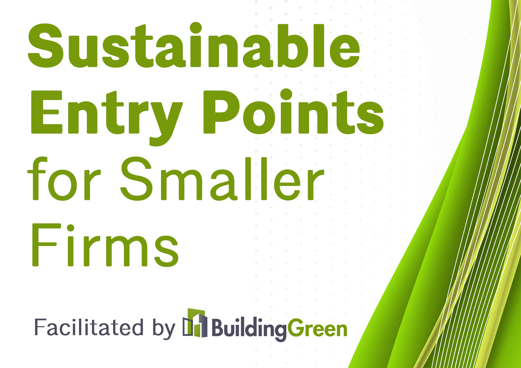 Webinar: Sustainable Entry Points for Smaller Firms