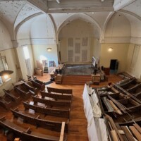 Como Community Center interior under renovation