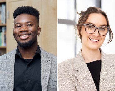 Head shots of Nathan Davies, Assoc. AIA, NOMA, and Olivia Sprosty, AIA